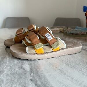 SUICOKE MOTO-Mab OG056Mab Camel Beige Slides Sandals Slippers